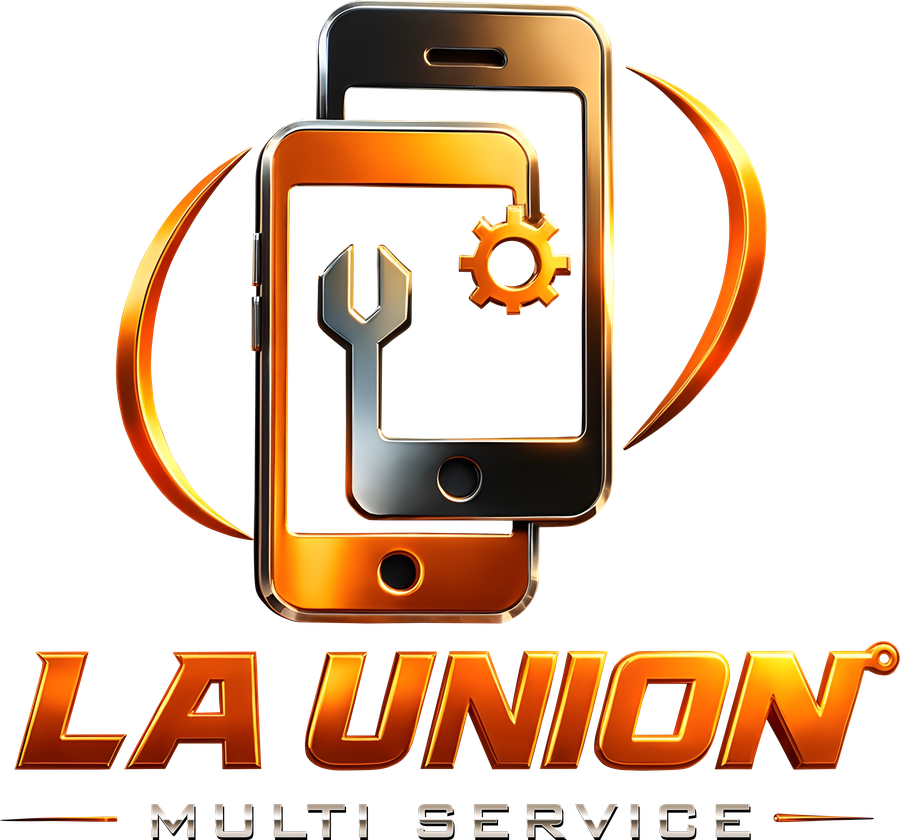 Logo 3D cromado de La Unión Multi Service